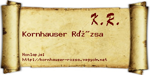 Kornhauser Rózsa névjegykártya